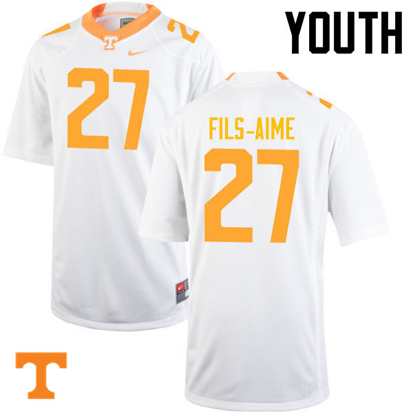 Youth #27 Carlin Fils-Aime Tennessee Volunteers College Football Jerseys-White